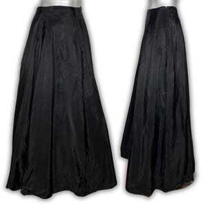 Vintage Y2K Betsey Johnson Evening Black Taffeta Tulle Full Length Maxi Skirt S
